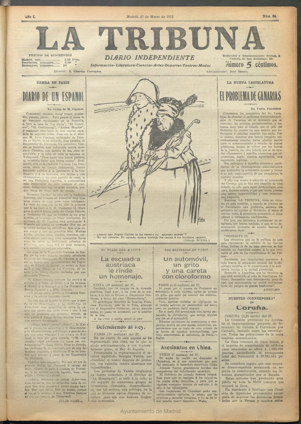 Miniatura de La Tribuna del 27 de marzo de 1912