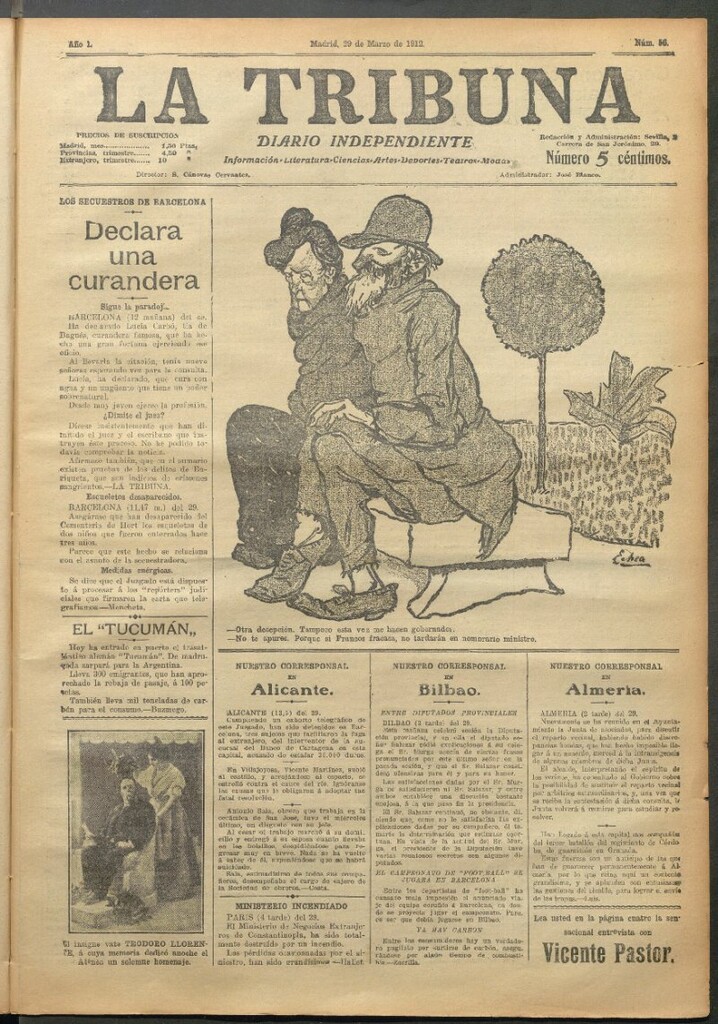 Miniatura de La Tribuna del 29 de marzo de 1912