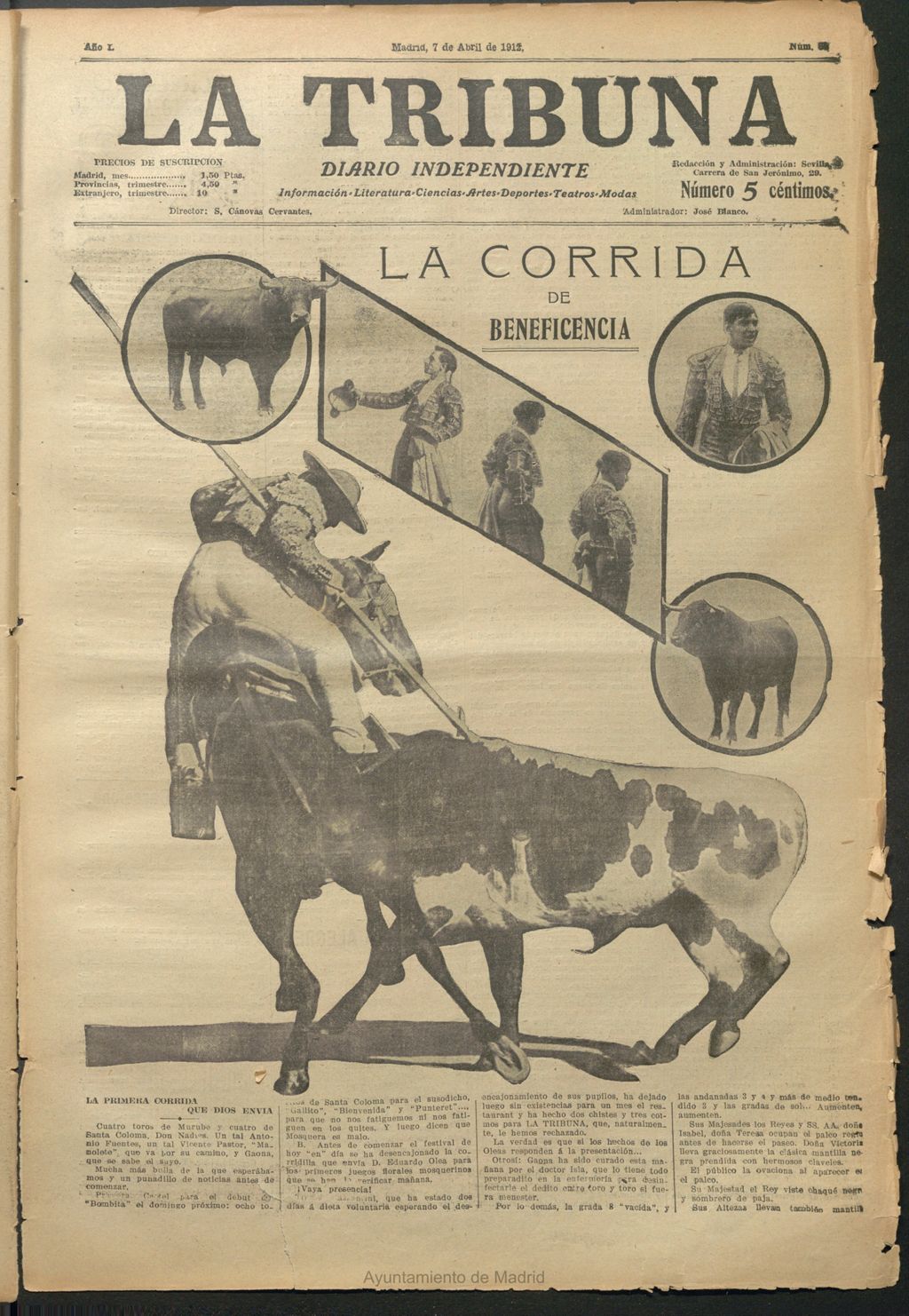 Miniatura de La Tribuna del 7 de abril de 1912