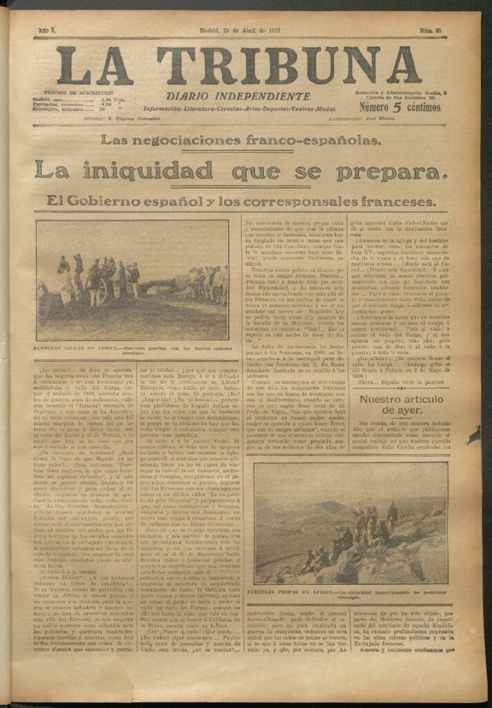 Miniatura de La Tribuna del 25 de abril de 1912