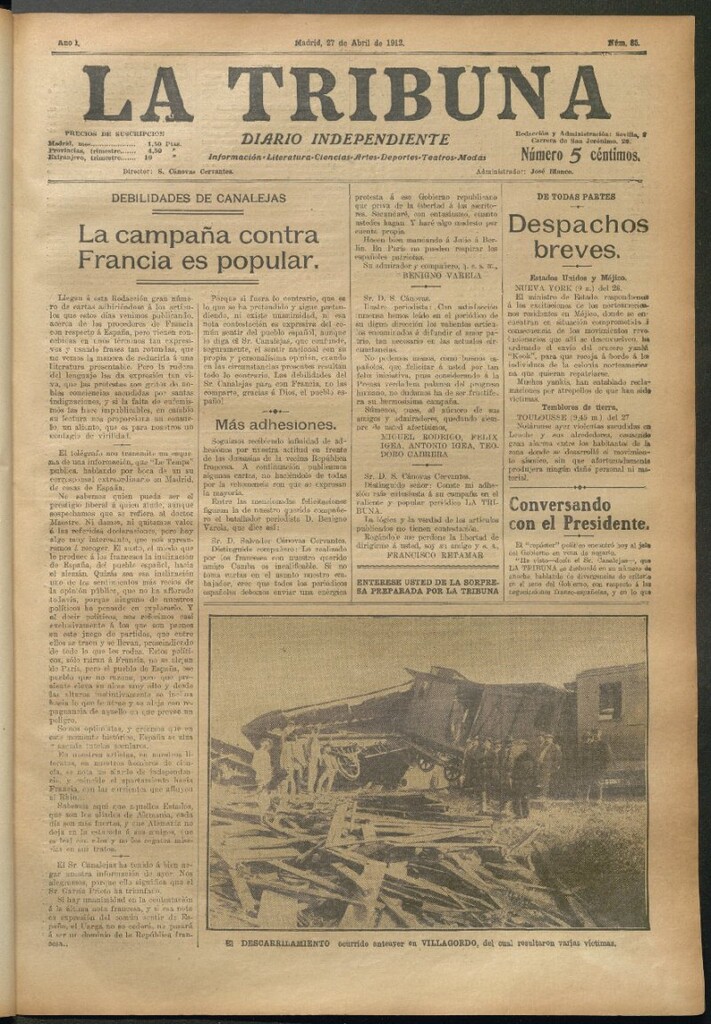 Miniatura de La Tribuna del 27 de abril de 1912