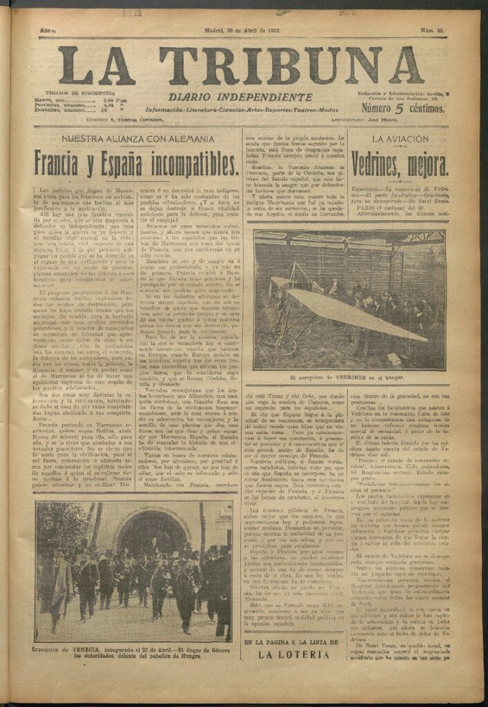 Miniatura de La Tribuna del 30 de abril de 1912