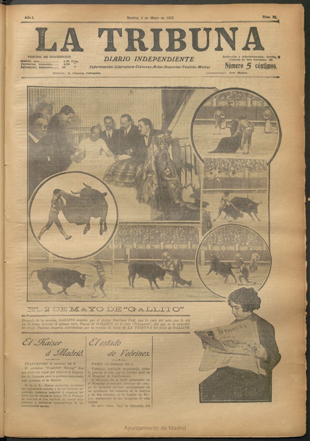 Miniatura de La Tribuna del 3 de mayo de 1912