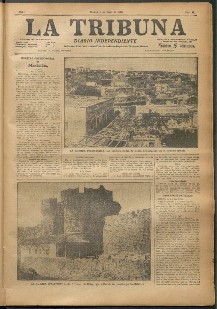 Miniatura de La Tribuna del 9 de mayo de 1912