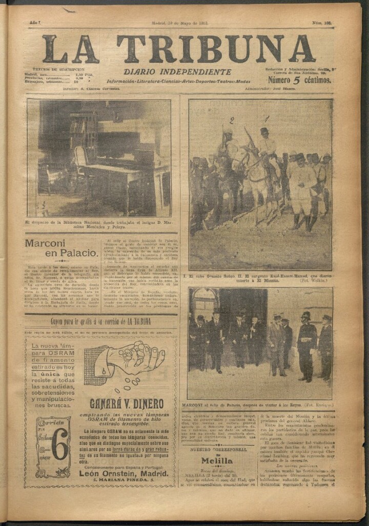 Miniatura de La Tribuna del 20 de mayo de 1912