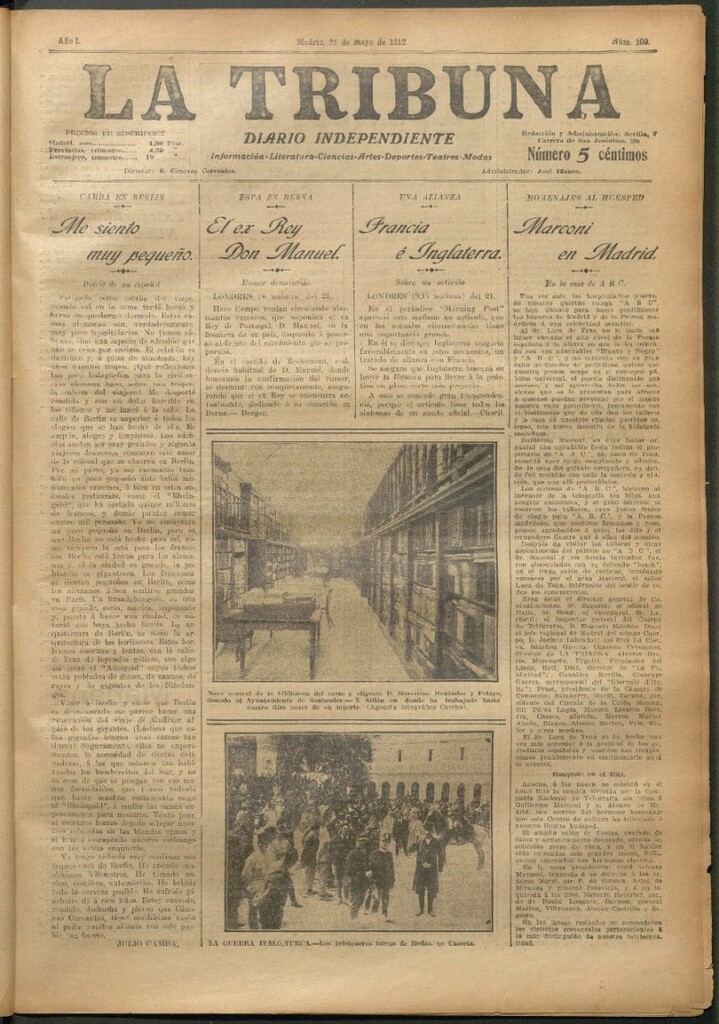 Miniatura de La Tribuna del 21 de mayo de 1912