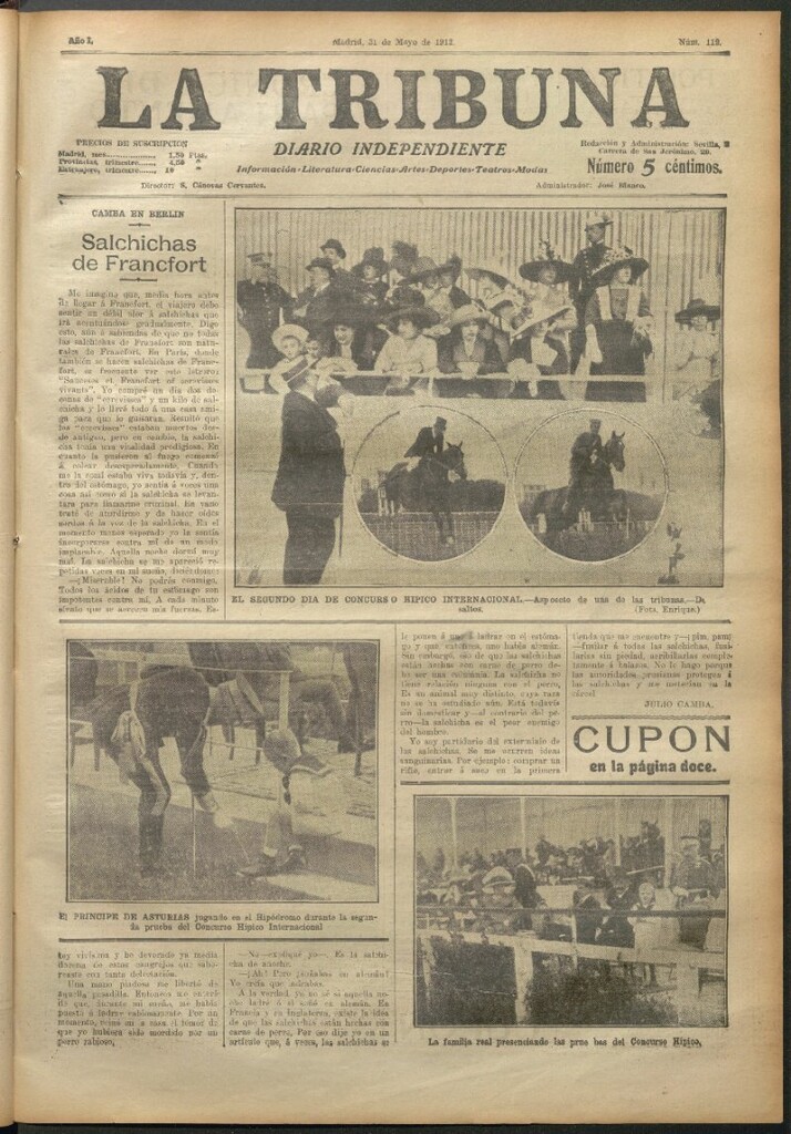Miniatura de La Tribuna del 31 de mayo de 1912