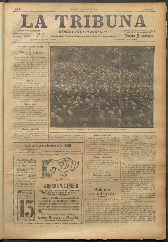 Miniatura de La Tribuna del 1 de junio de 1912