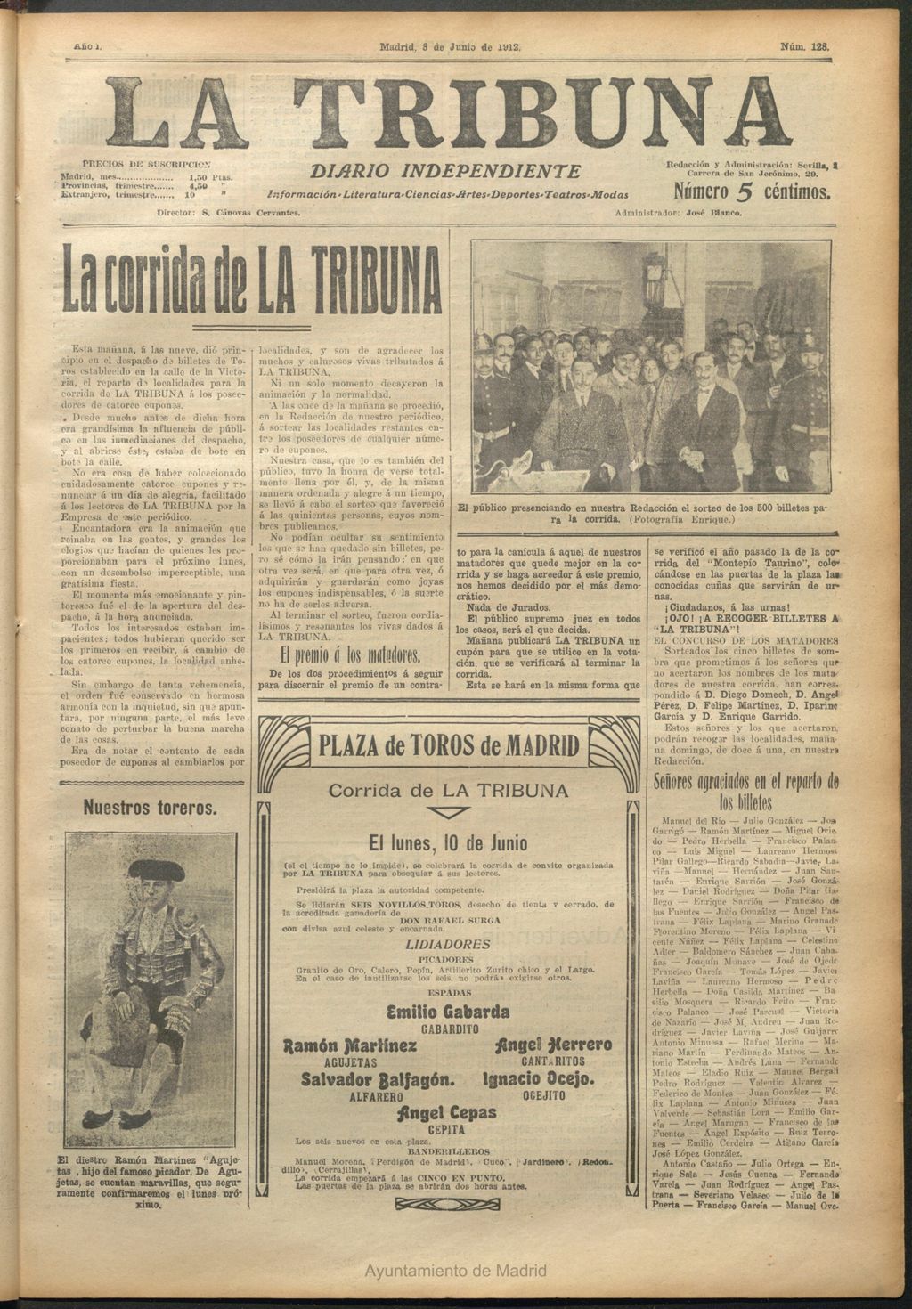 Miniatura de La Tribuna del 8 de junio de 1912