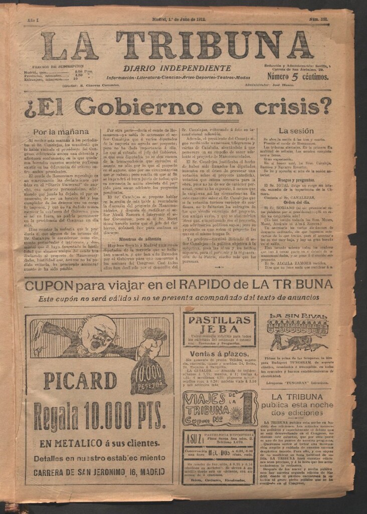 Miniatura de La Tribuna del 1 de julio de 1912