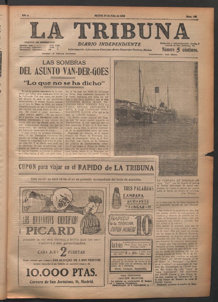 Miniatura de La Tribuna del 10 de julio de 1912