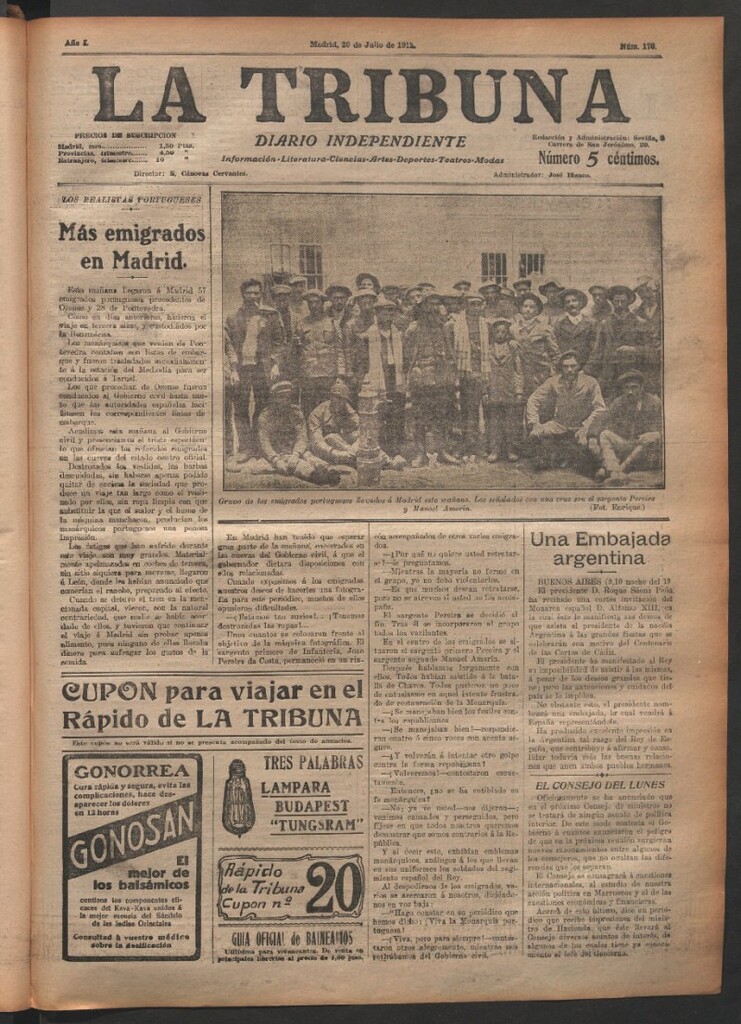 Miniatura de La Tribuna del 20 de julio de 1912