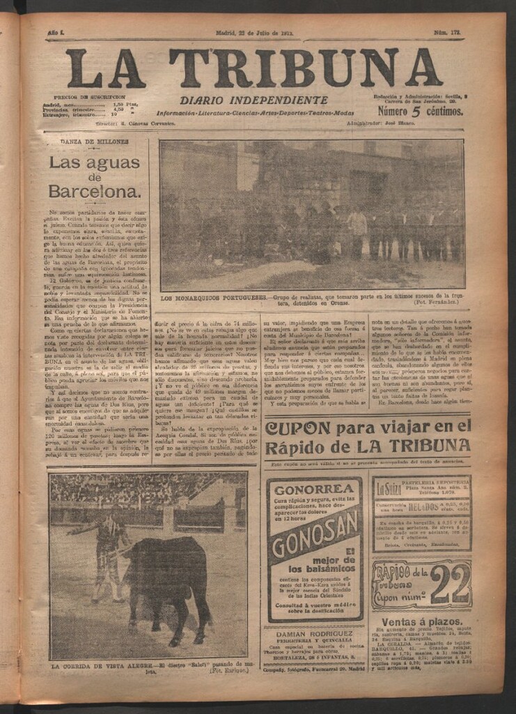 Miniatura de La Tribuna del 22 de julio de 1912