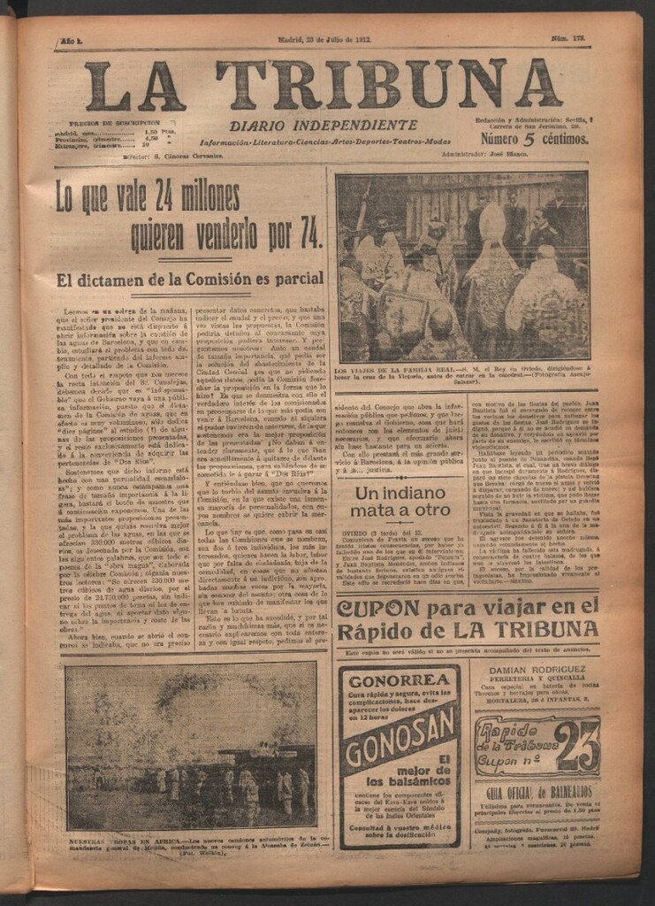 Miniatura de La Tribuna del 23 de julio de 1912