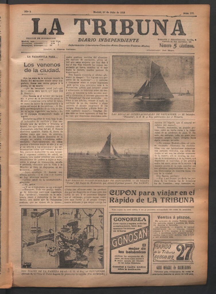 Miniatura de La Tribuna del 27 de julio de 1912