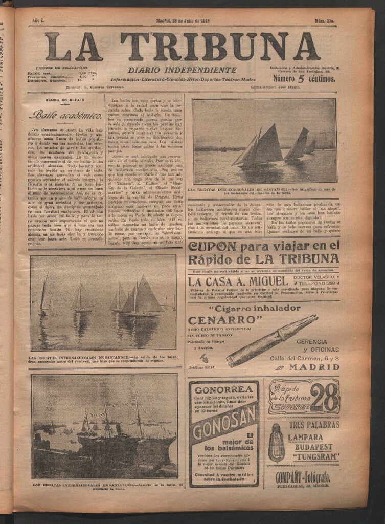 Miniatura de La Tribuna del 28 de julio de 1912