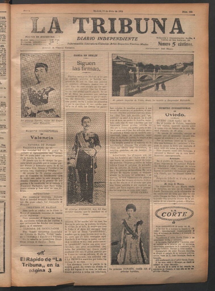 Miniatura de La Tribuna del 30 de julio de 1912
