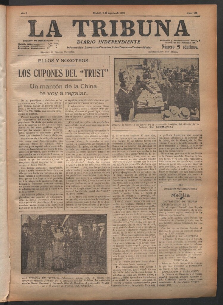 Miniatura de La Tribuna del 7 de agosto de 1912