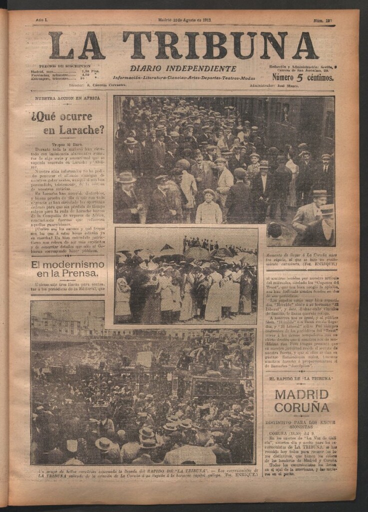 Miniatura de La Tribuna del 10 de agosto de 1912