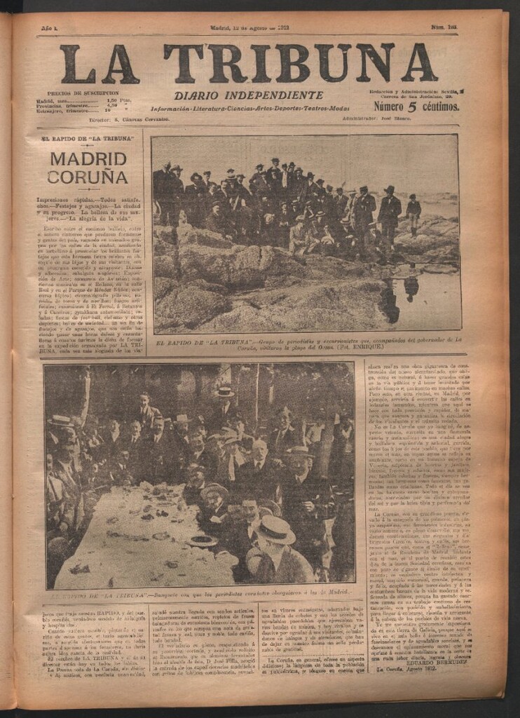 Miniatura de La Tribuna del 12 de agosto de 1912