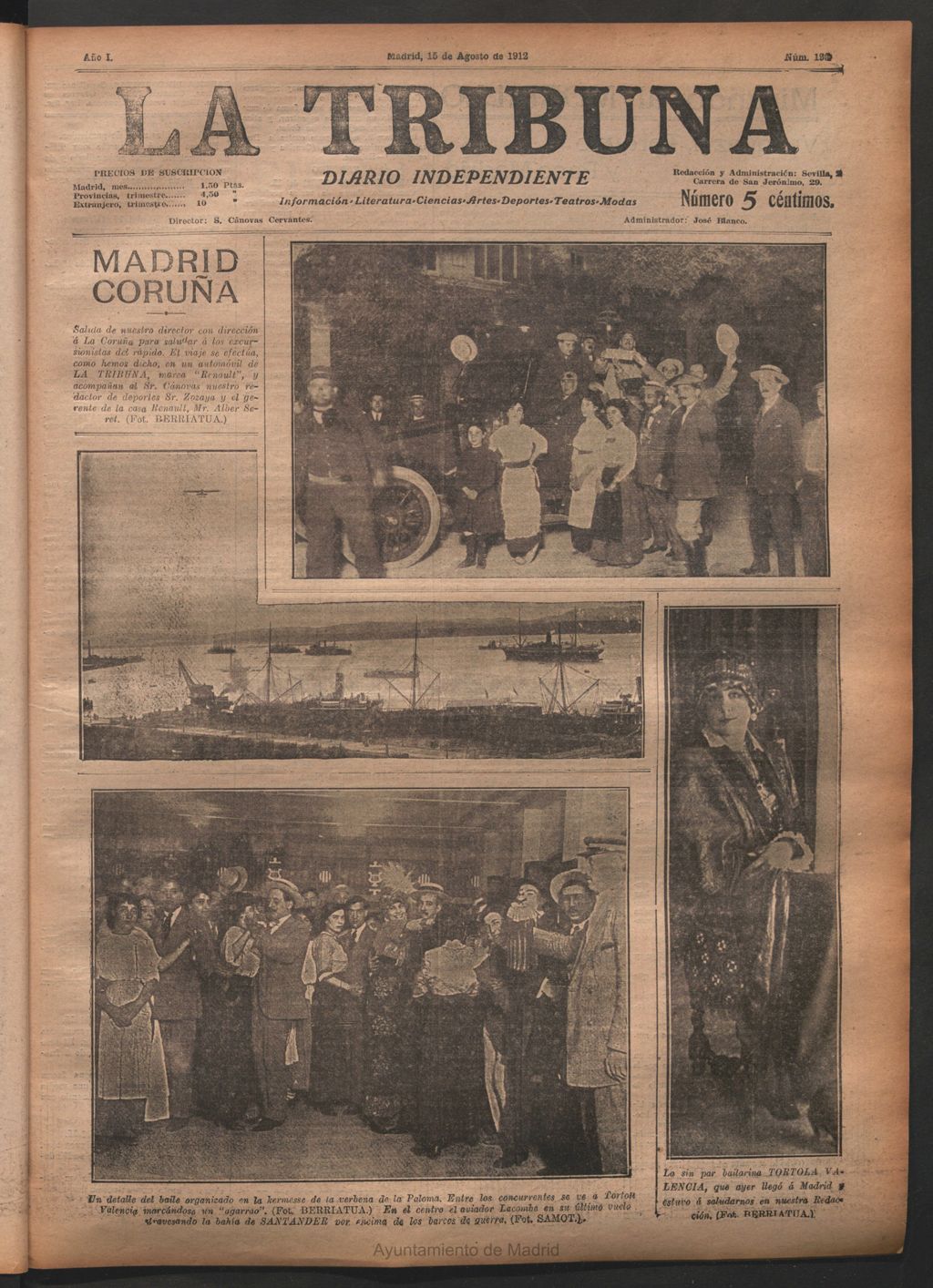 Miniatura de La Tribuna del 15 de agosto de 1912