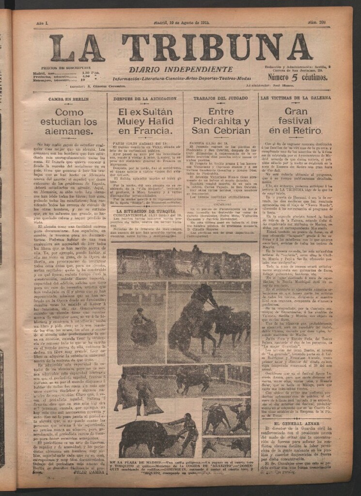 Miniatura de La Tribuna del 19 de agosto de 1912