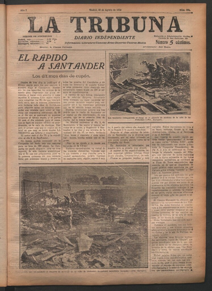 Miniatura de La Tribuna del 23 de agosto de 1912