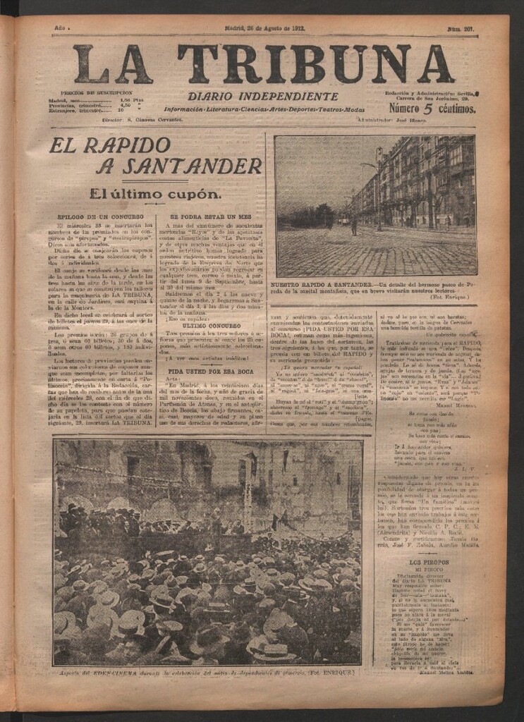 Miniatura de La Tribuna del 26 de agosto de 1912