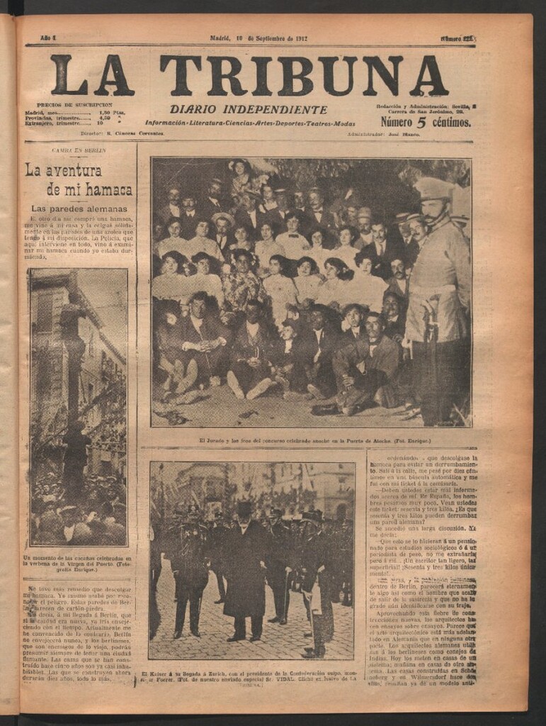 Miniatura de La Tribuna del 10 de septiembre de 1912