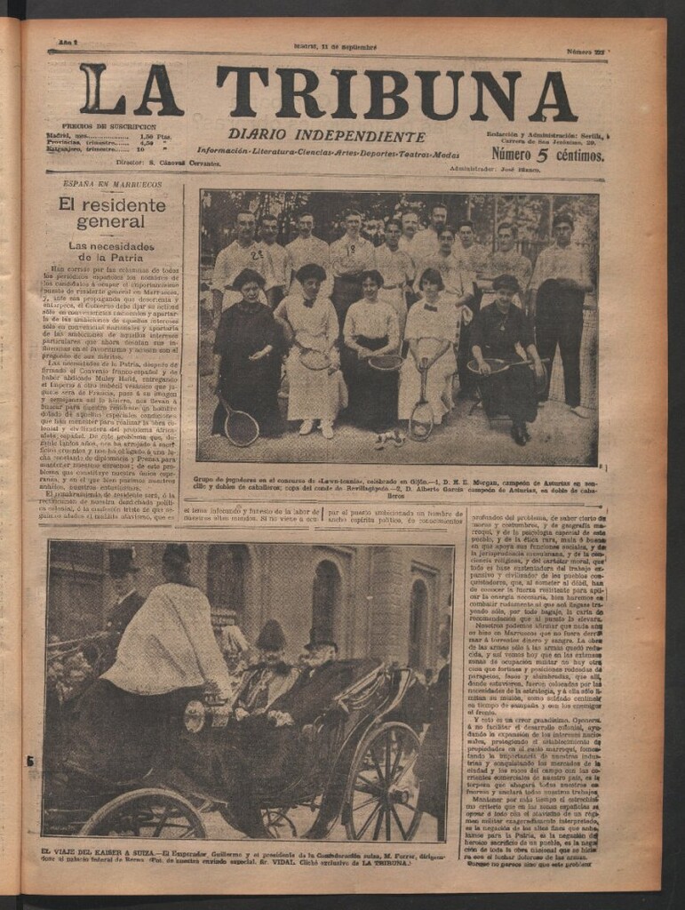 Miniatura de La Tribuna del 11 de septiembre de 1912