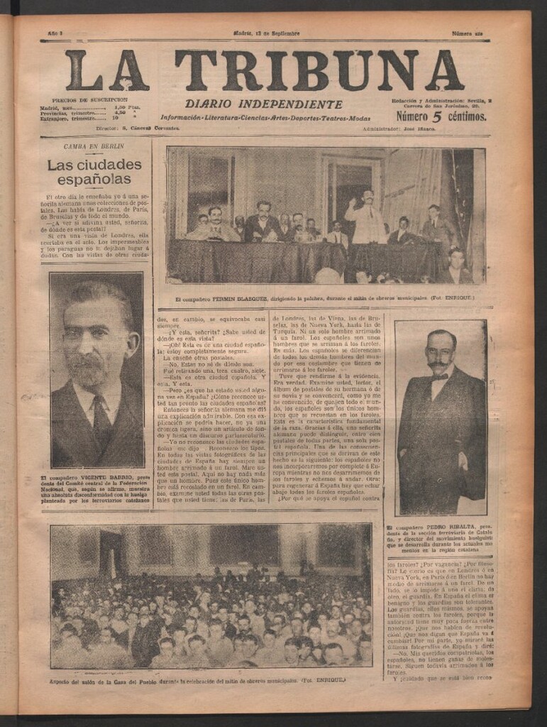 Miniatura de La Tribuna del 13 de septiembre de 1912