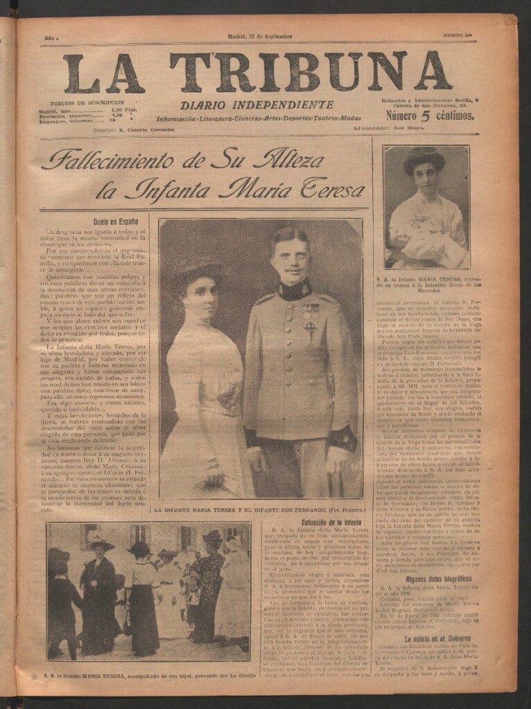 Miniatura de La Tribuna del 23 de septiembre de 1912