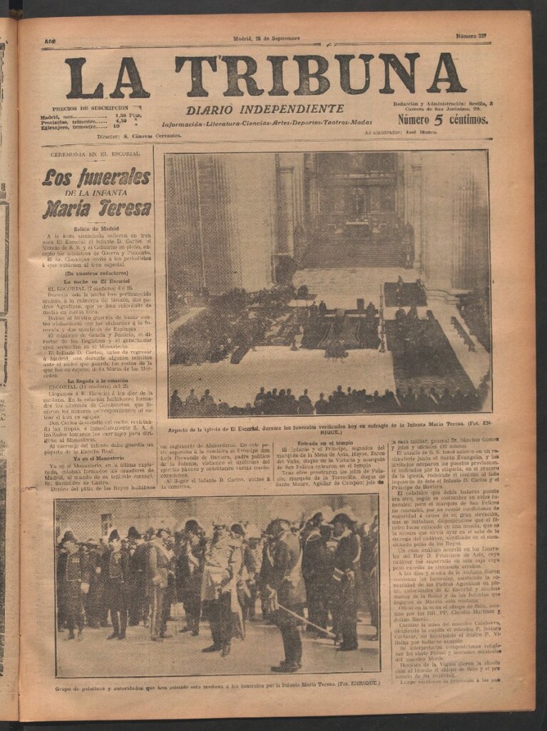 Miniatura de La Tribuna del 25 de septiembre de 1912