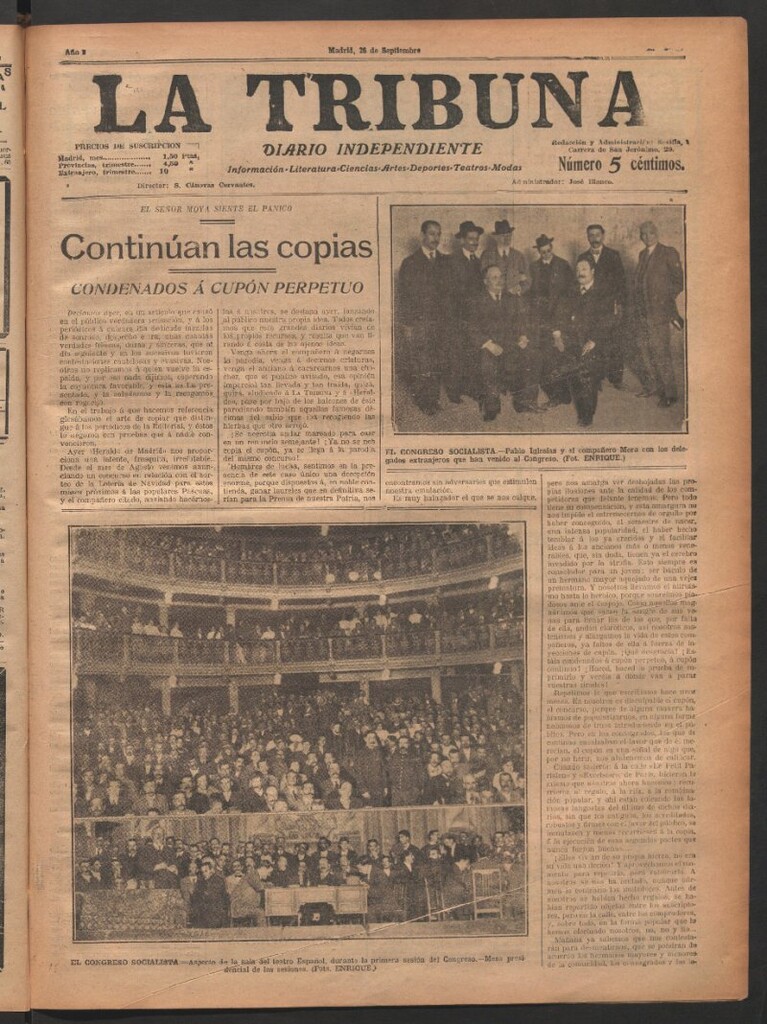 Miniatura de La Tribuna del 26 de septiembre de 1912