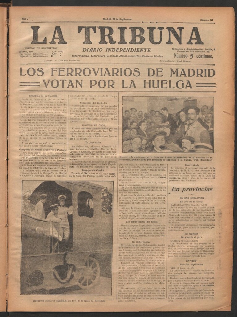 Miniatura de La Tribuna del 29 de septiembre de 1912