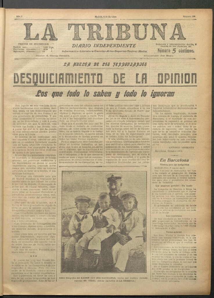Miniatura de La Tribuna del 4 de octubre de 1912
