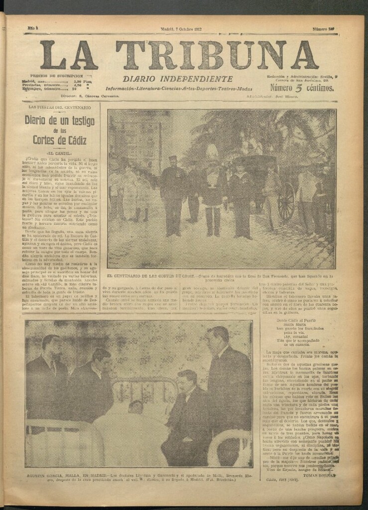 Miniatura de La Tribuna del 7 de octubre de 1912