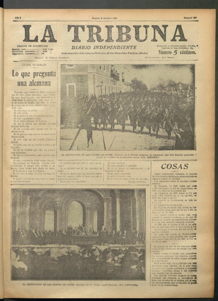 Miniatura de La Tribuna del 8 de octubre de 1912