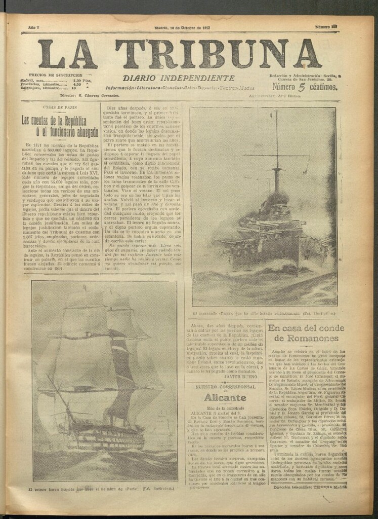 Miniatura de La Tribuna del 10 de octubre de 1912