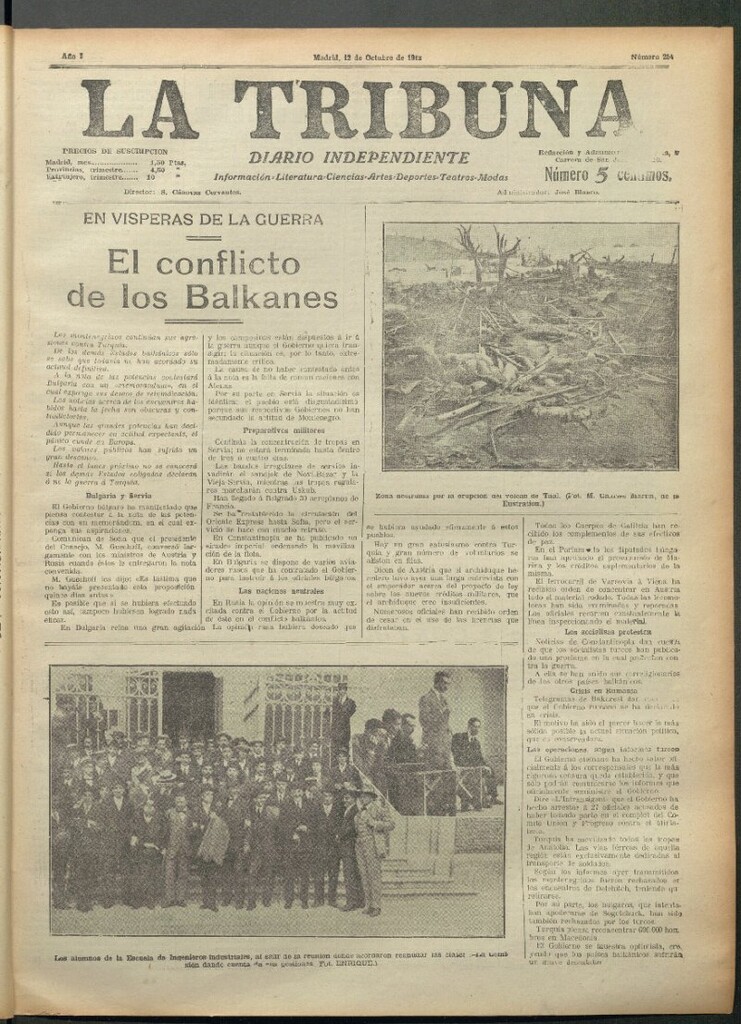 Miniatura de La Tribuna del 12 de octubre de 1912
