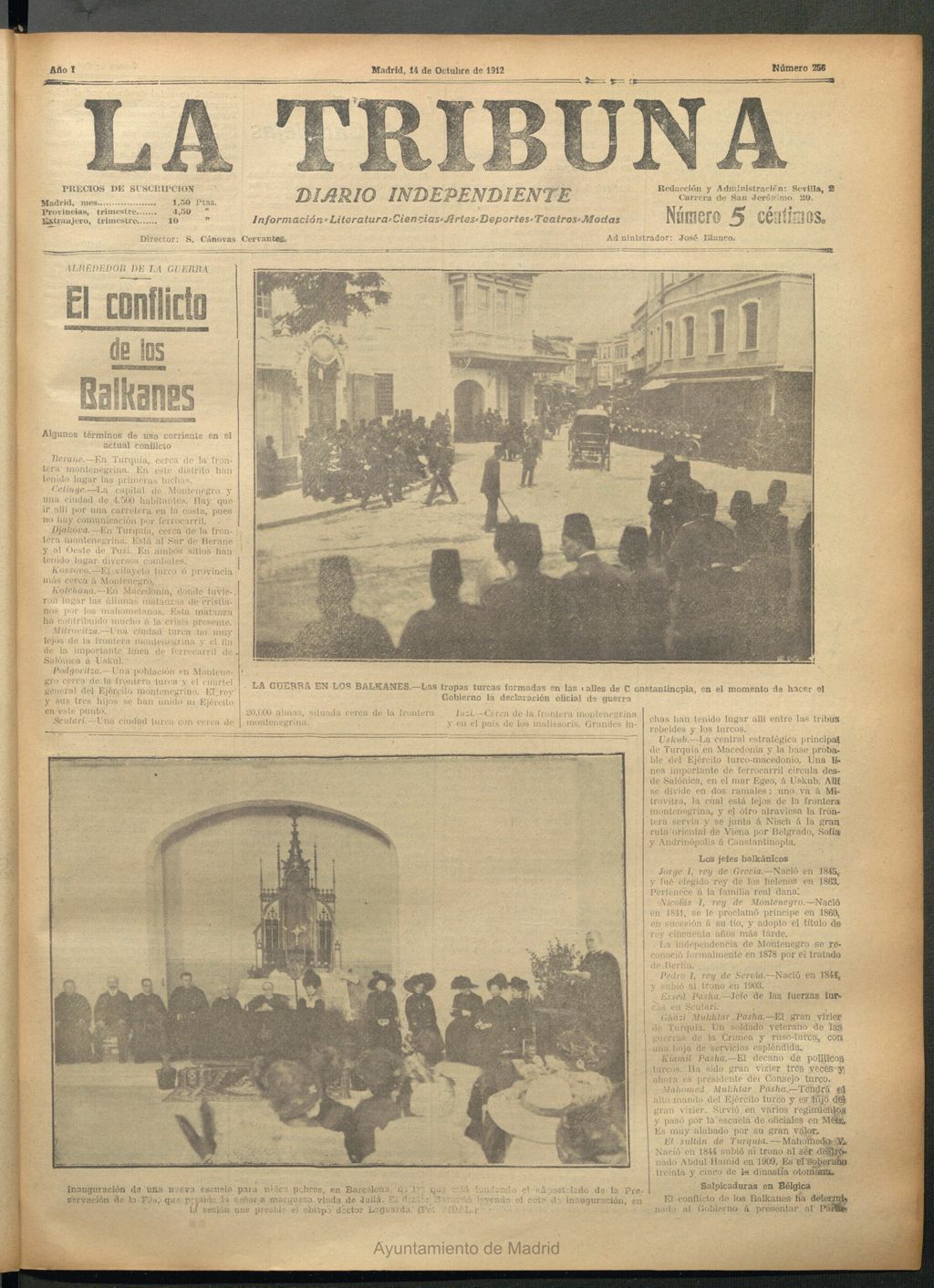 Miniatura de La Tribuna del 14 de octubre de 1912