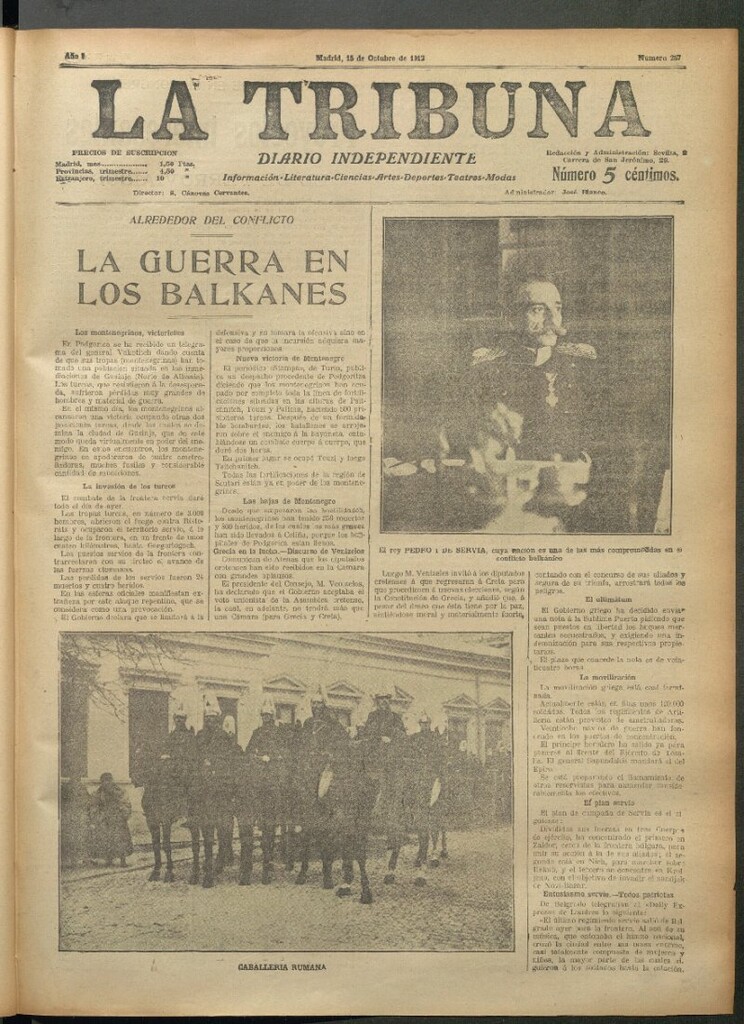 Miniatura de La Tribuna del 15 de octubre de 1912