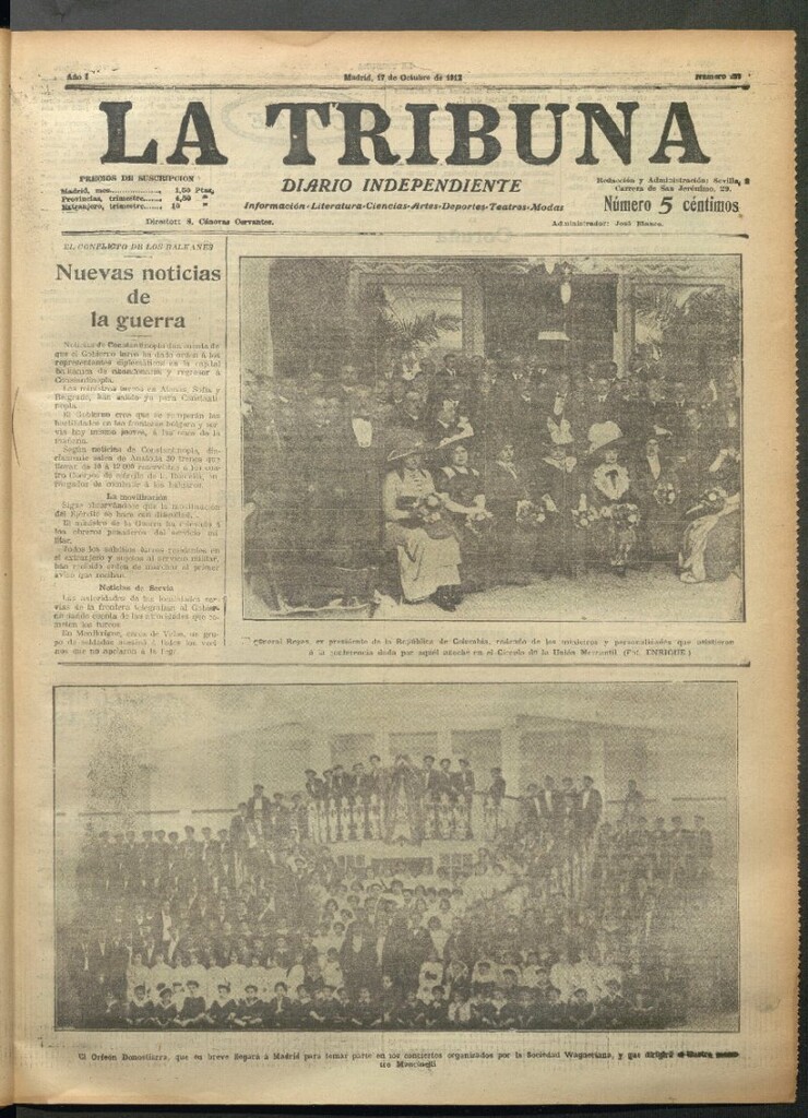 Miniatura de La Tribuna del 17 de octubre de 1912