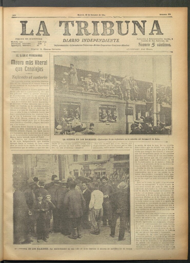 Miniatura de La Tribuna del 22 de octubre de 1912