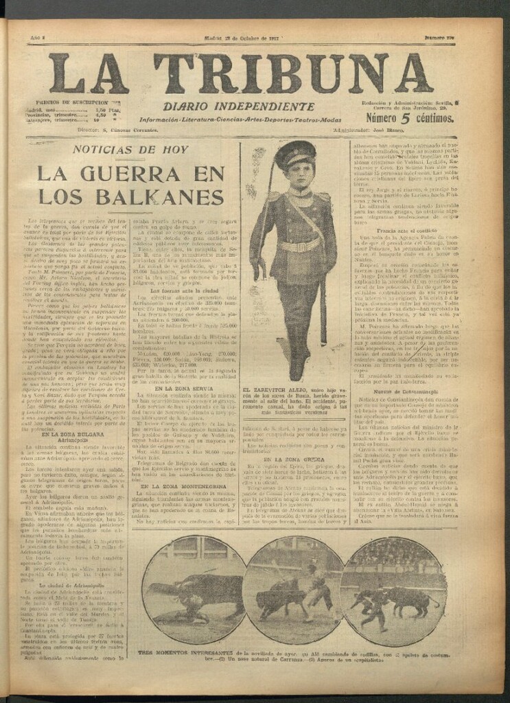 Miniatura de La Tribuna del 28 de octubre de 1912