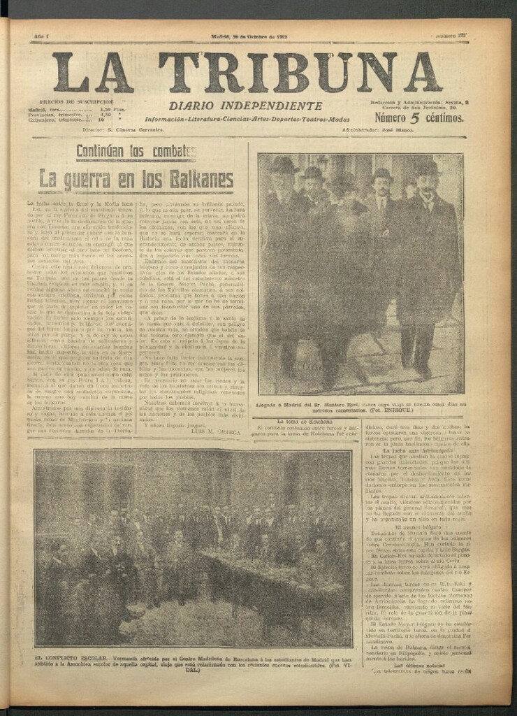 Miniatura de La Tribuna del 30 de octubre de 1912