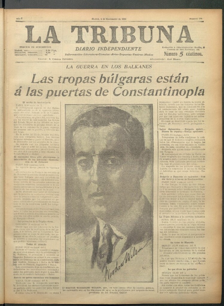 Miniatura de La Tribuna del 6 de noviembre de 1912