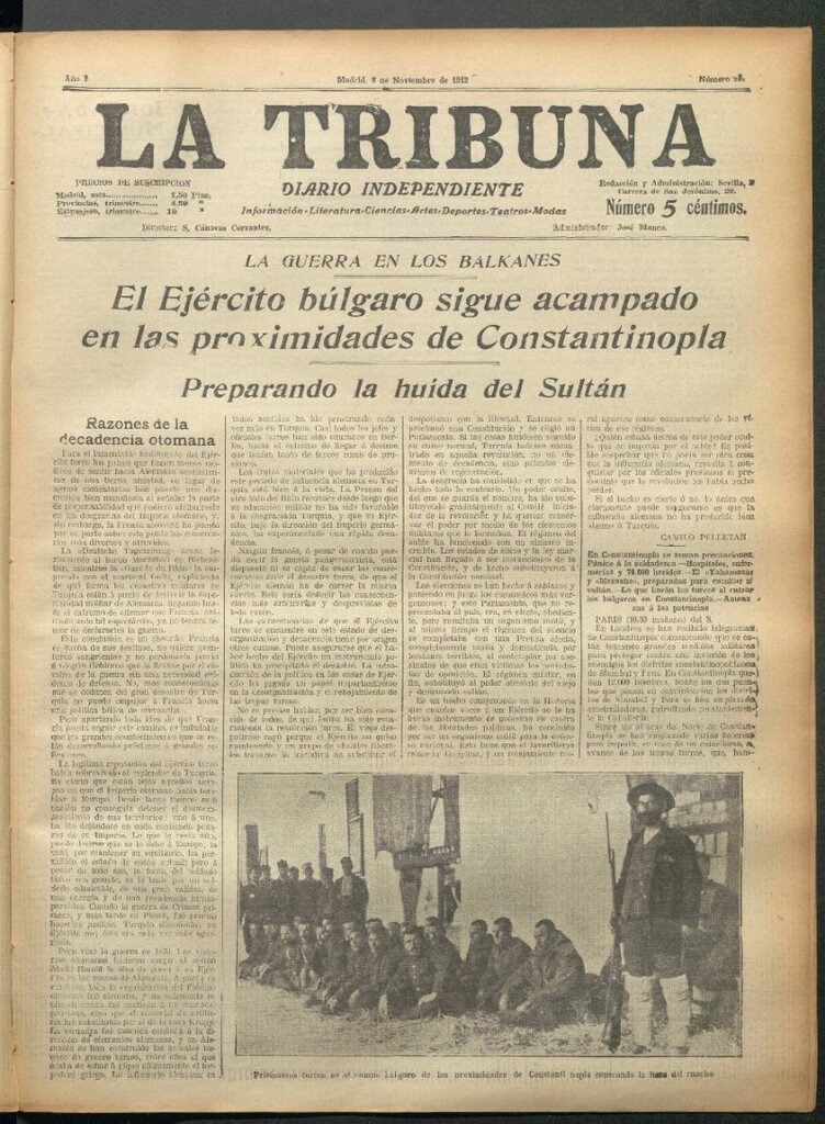 Miniatura de La Tribuna del 8 de noviembre de 1912