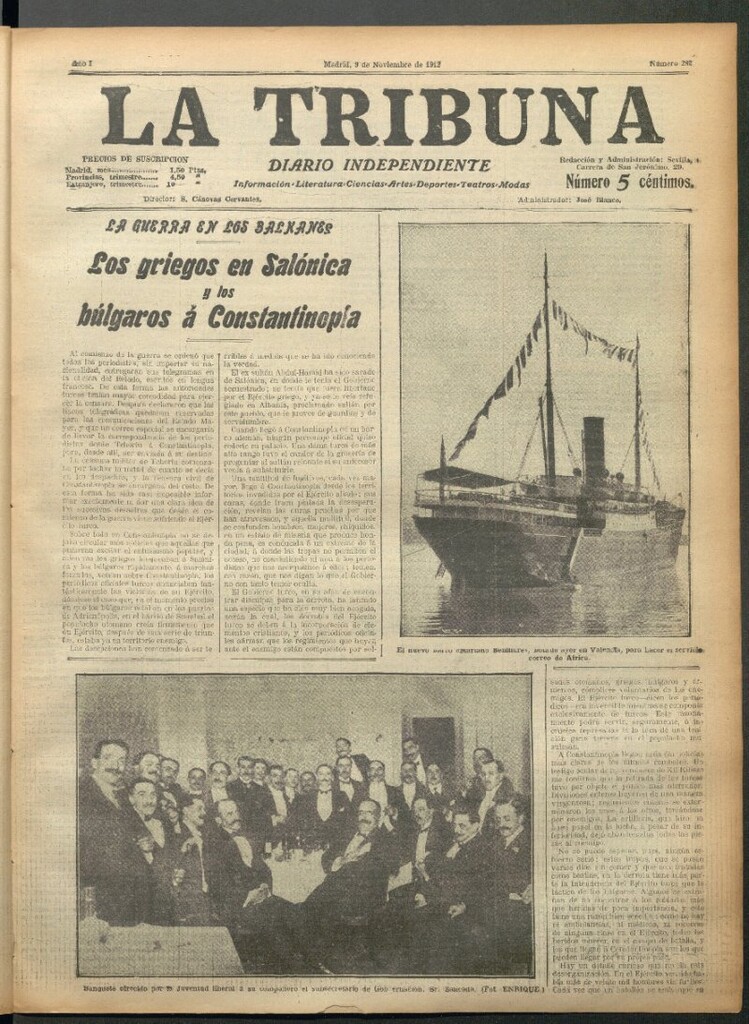 Miniatura de La Tribuna del 9 de noviembre de 1912