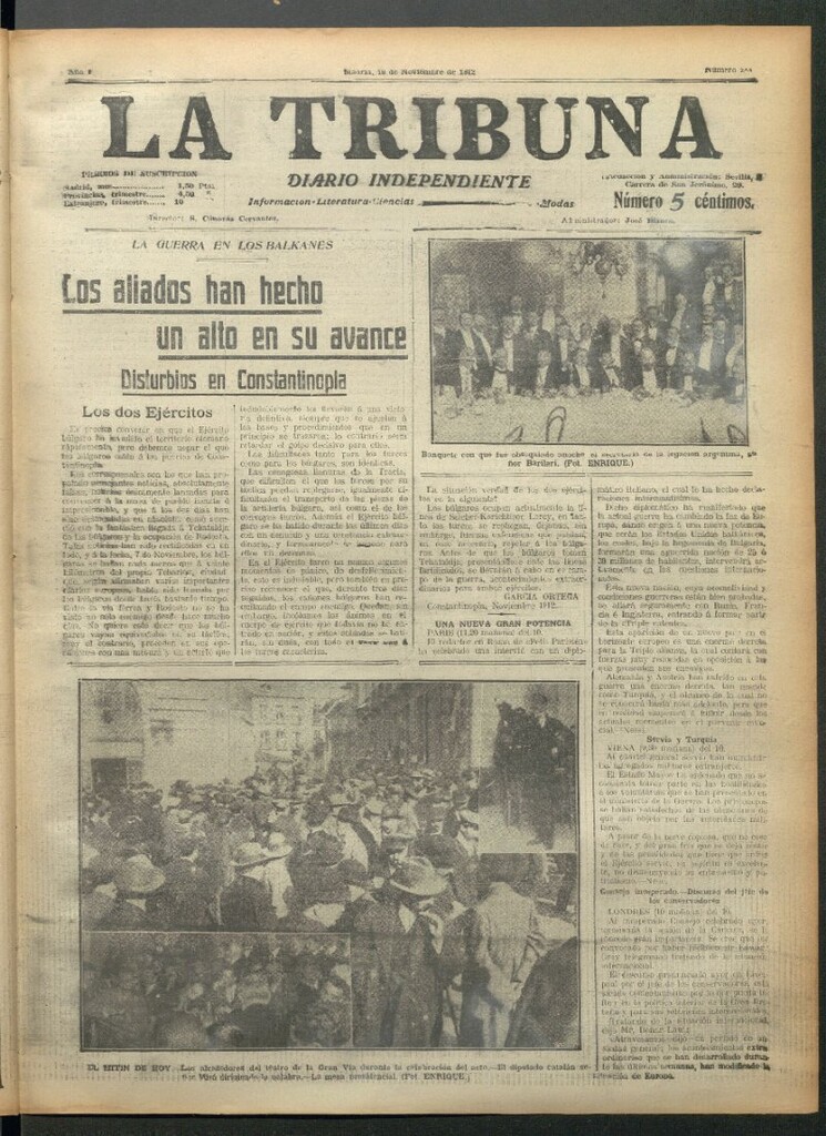 Miniatura de La Tribuna del 10 de noviembre de 1912
